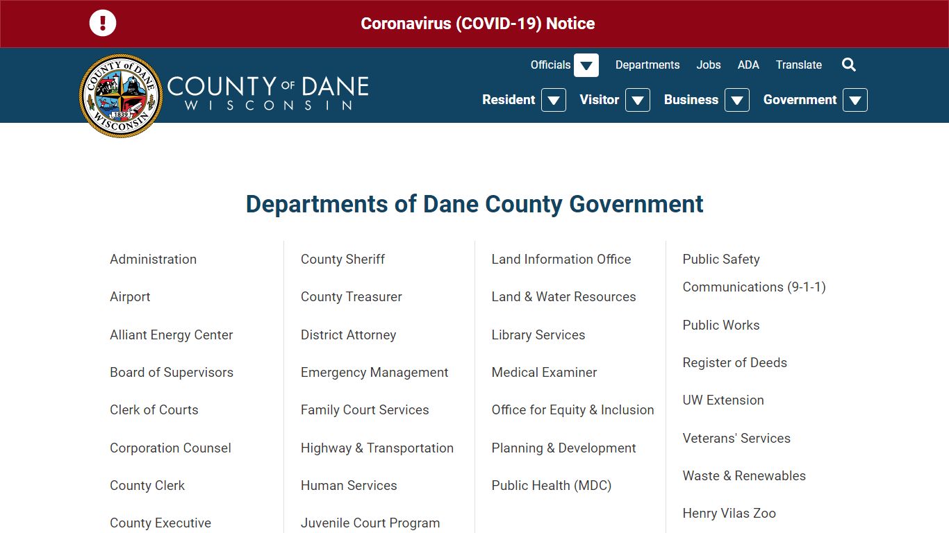 County Departments | Dane County, Wisconsin