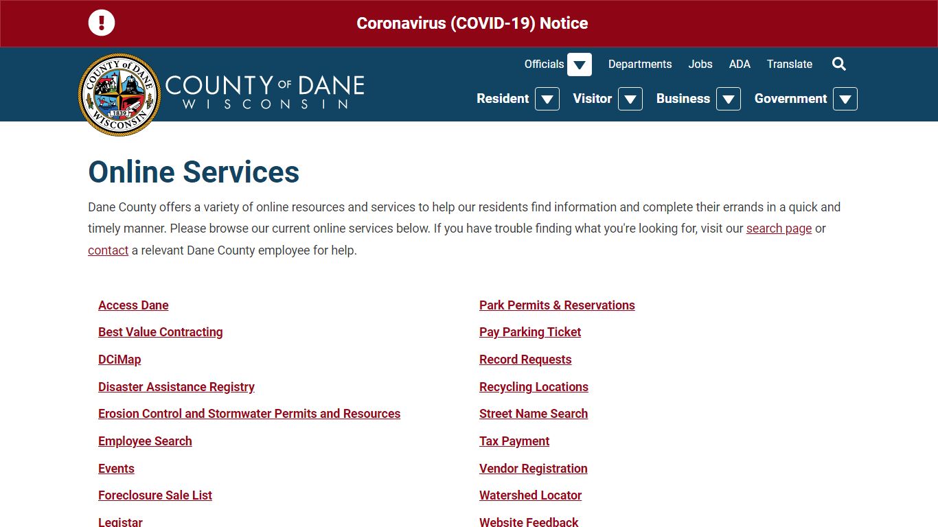 Online Services | Dane County, Wisconsin